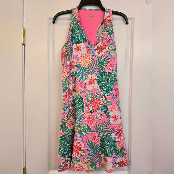 LILLY PULITZER LUXLETIC ANAIA ACTIVE DRESS UPF 50+ JOURNEY TO THE JUNGLE SIZE M - Picture 4 of 8